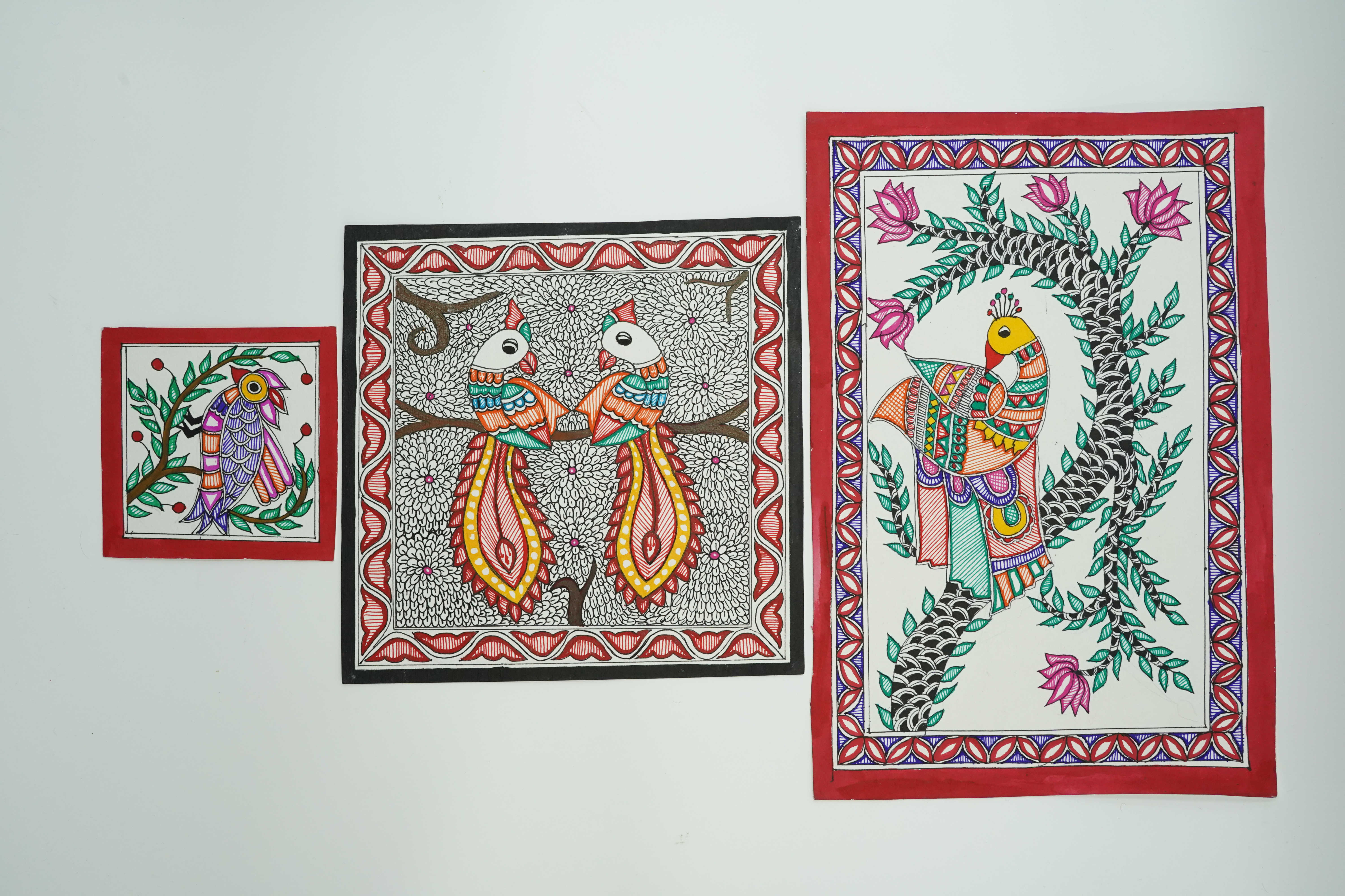 Handmade Madhubani Painting Art Card for Gifting and Decoration view 2