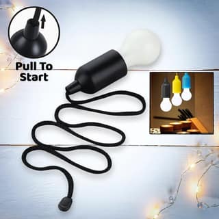 LED Pull Cord Light Hanging Black LED Bulb (3 Pc)
