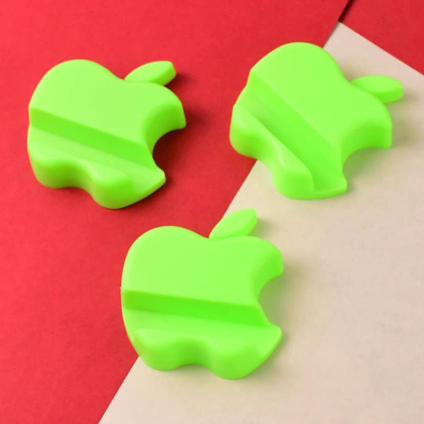 Apple-Shaped Plastic Mobile Phone Holder (3 Pc & mix color) view 3