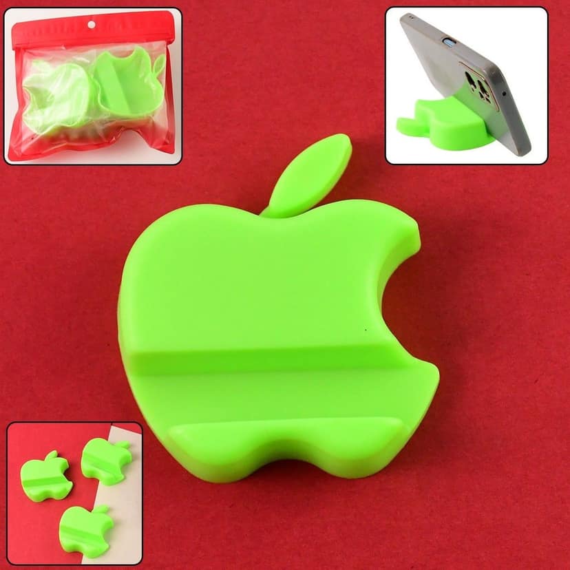 Apple-Shaped Plastic Mobile Phone Holder (3 Pc & mix color) view 4