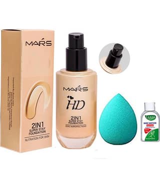 Adbeni Combo- Foundation With Beauty Blender, (GC1382) Makeup Kit Pack of 3 125