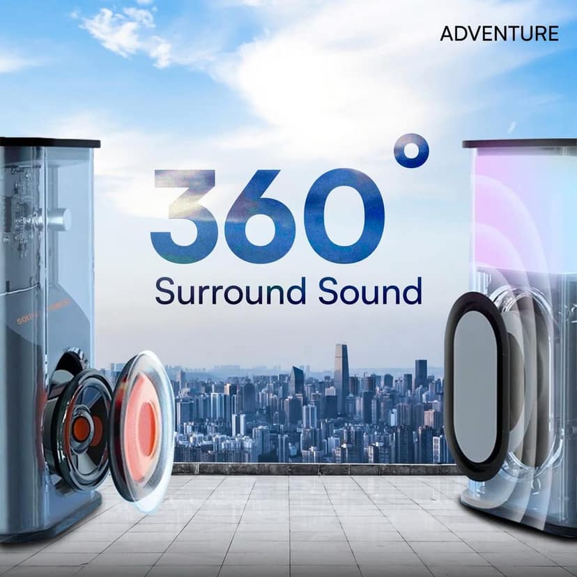 HAPIPOLA ADVENTURE BLUETOOTH SPEAKER Immersive Audio | Good Bass | Light Weight 6 hours Playback | Playback Controls 800mAh Battery | 5.2 Bluetooth | RGB light | Sound | Upto 10m Range view 3