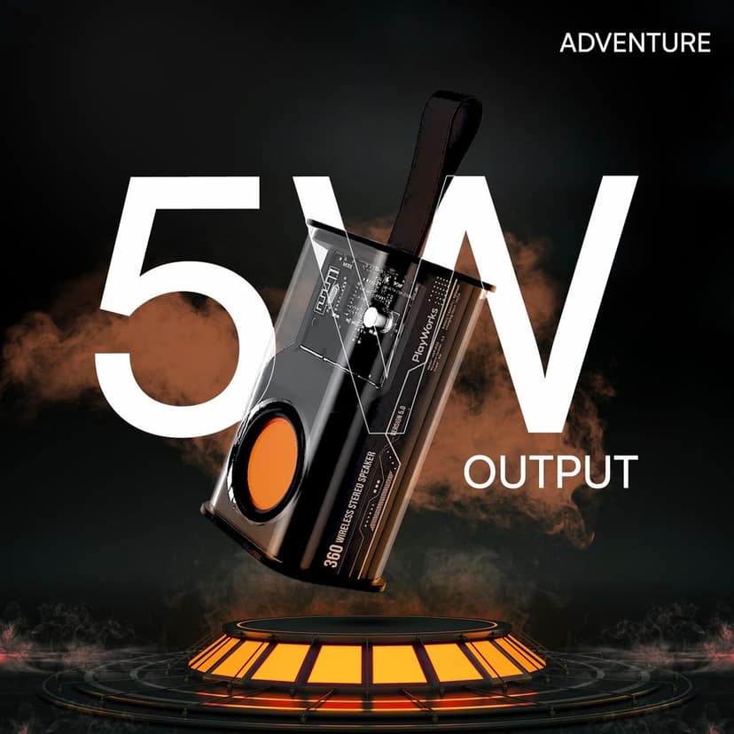 HAPIPOLA ADVENTURE BLUETOOTH SPEAKER Immersive Audio | Good Bass | Light Weight 6 hours Playback | Playback Controls 800mAh Battery | 5.2 Bluetooth | RGB light | Sound | Upto 10m Range view 5