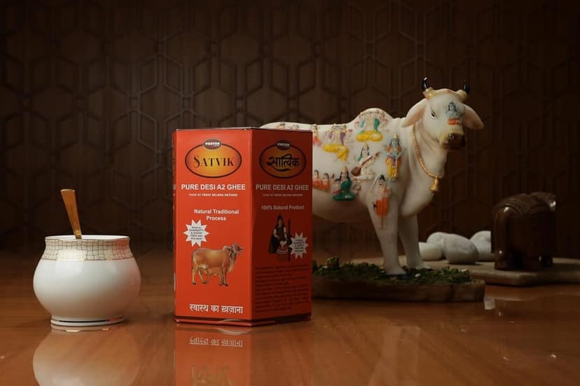 PROTON NATURAL SATVIK Pure Desi Cow Ghee A2 Bilona Method | Traditional Bilona Method | Cultured | Immunity Booster| Natural | Healthy | Fresh |Lactose and gluten free (500 ML) view 2