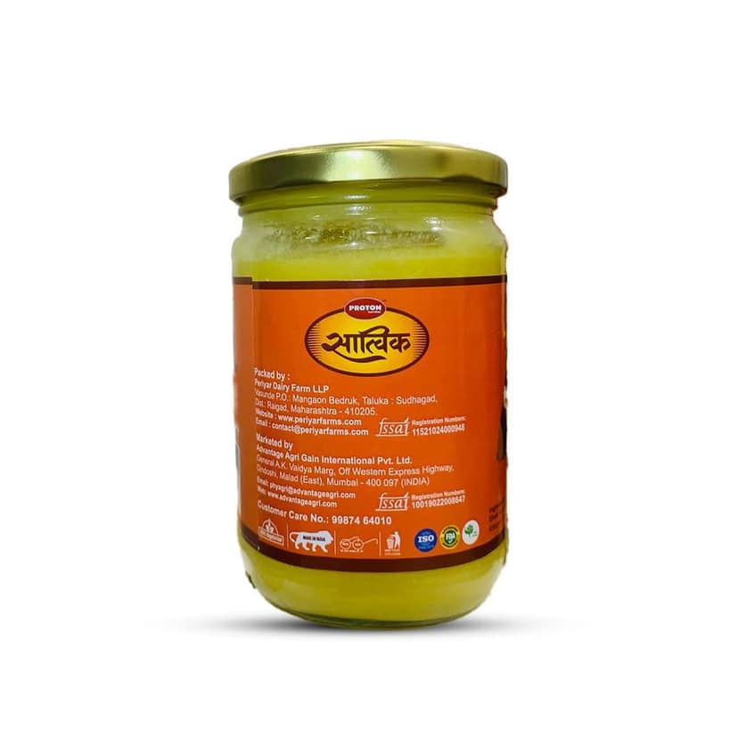 PROTON NATURAL SATVIK Pure Desi Cow Ghee A2 Bilona Method | Traditional Bilona Method | Cultured | Immunity Booster| Natural | Healthy | Fresh |Lactose and gluten free (500 ML) view 6