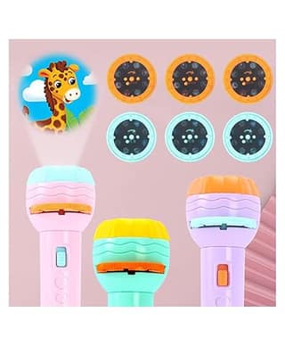 Mini Projector 6 Slides 48 Patterns Flashlight Torch | Kids Projection Light Toy Education Learning Night Light Before Going to Bed | Best Gift for Kids Sleeping Story Toys for Toddlers