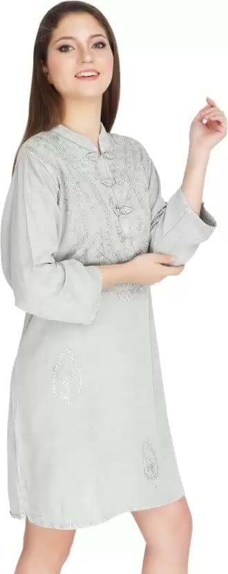 Women's Plus Size Tunic Tops Summer Long Sleeve Round Neck Blouses-Dress Ruffle Flowy Up T Shirts view 3