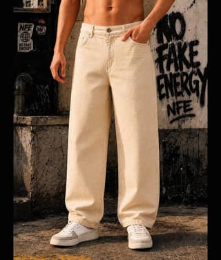 Bene Kleed Solid Men's Jeans - Off-White ( Pack of 1 )