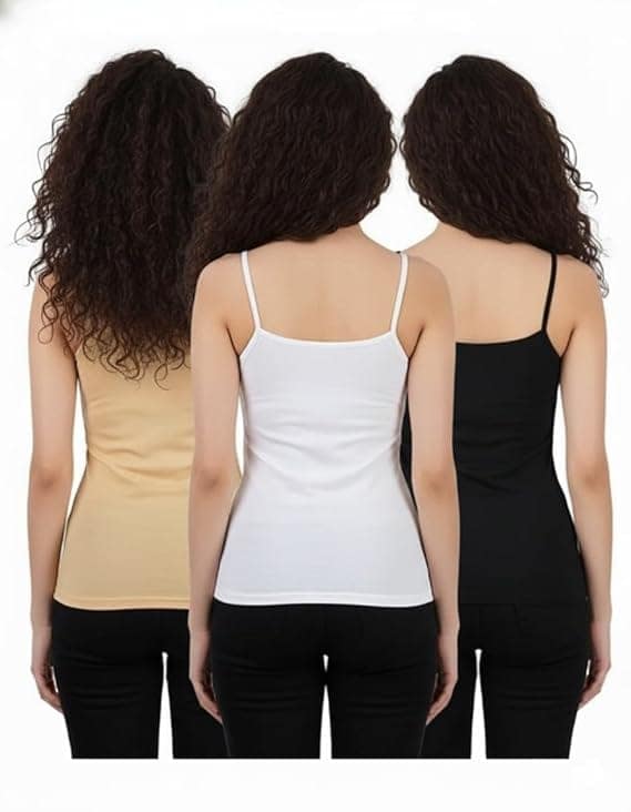 Women’s Essential Cotton Camisole with Adjustable Spaghetti Straps – Soft Breathable Layering Tank Top, Slim Fit Cami for Everyday Wear view 2