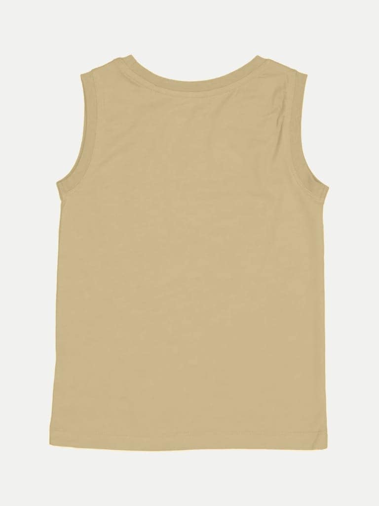 Teen Boys Beige printed tanktop view 3