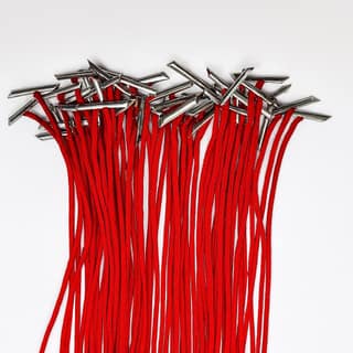 8 Inch Long Paper Tags � Red Color (Pack of 100) � Multipurpose � Braided Tag Strings with Metal Pins � Strong & Durable for Office Files, School, Craft Projects & Document Indexing
