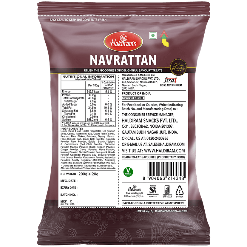 Haldirams Namkeen - Navrattan, 200 G view 2