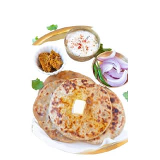 Mixed Parantha with Sabji with Raita 2 Pcs
