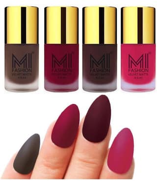 MI FASHION Matte Nail Paint Set Combo Mauve Nail Polish Wine,Coffee Pink Matte Pack of 4 40 mL