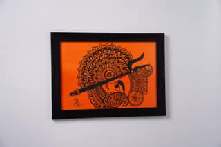 Tisser orange Maa Durga Mandala Art painting frame – Premium Handcrafted Eco-Friendly Product
