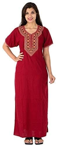 VALENCIA SLEEPWEAR Women Lizzy Bizzy Resham Embroidery Maxi Gown Nighty