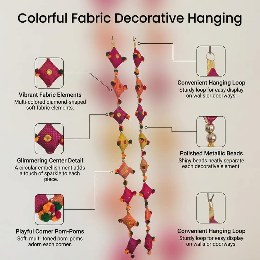 Colorful Fabric Door Hanging view 4