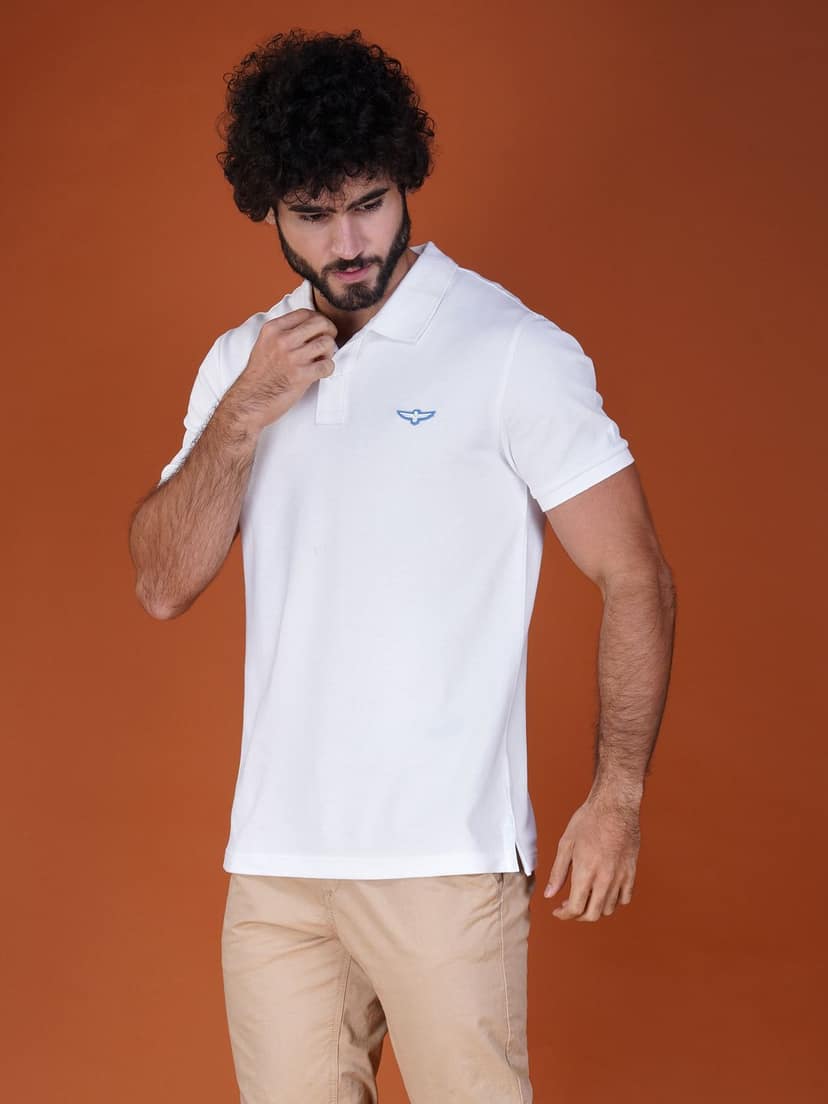 Solid Polo Shirt - White view 5
