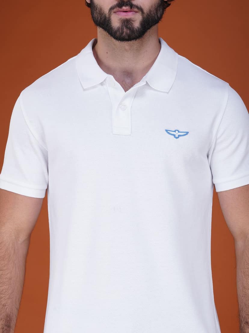 Solid Polo Shirt - White view 7