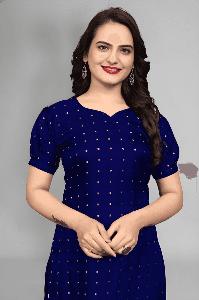 Women Kurti with Elegant Neck Design, Stylish Ethnic Fashion Wear, Trendy Indian Outfit for Daily Wear, Office, College and Family Functions view 3