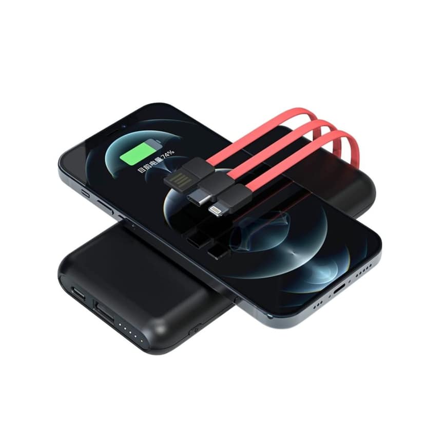 Glow Gadgets Beam 10000 mAh Wireless Powerbank with Inbuilt Cables view 6