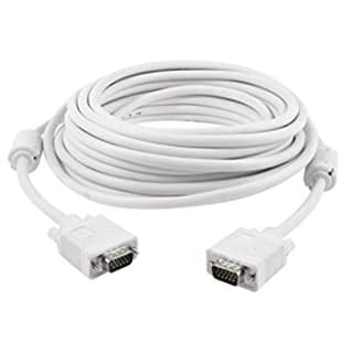 VGA Male to Male ,15-Pin Cable/Adapter for PC, Monitor, Projector, Laptop, TV, LCD/LED - 20Mtr (White)