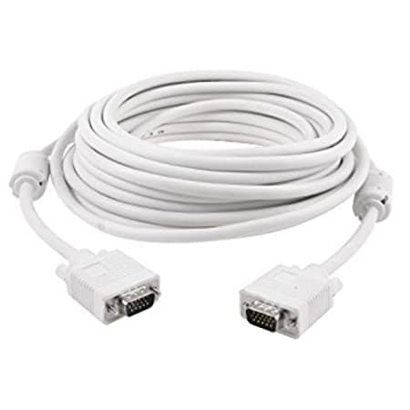 VGA Male to Male ,15-Pin Cable/Adapter for PC, Monitor, Projector, Laptop, TV, LCD/LED - 20Mtr (White)