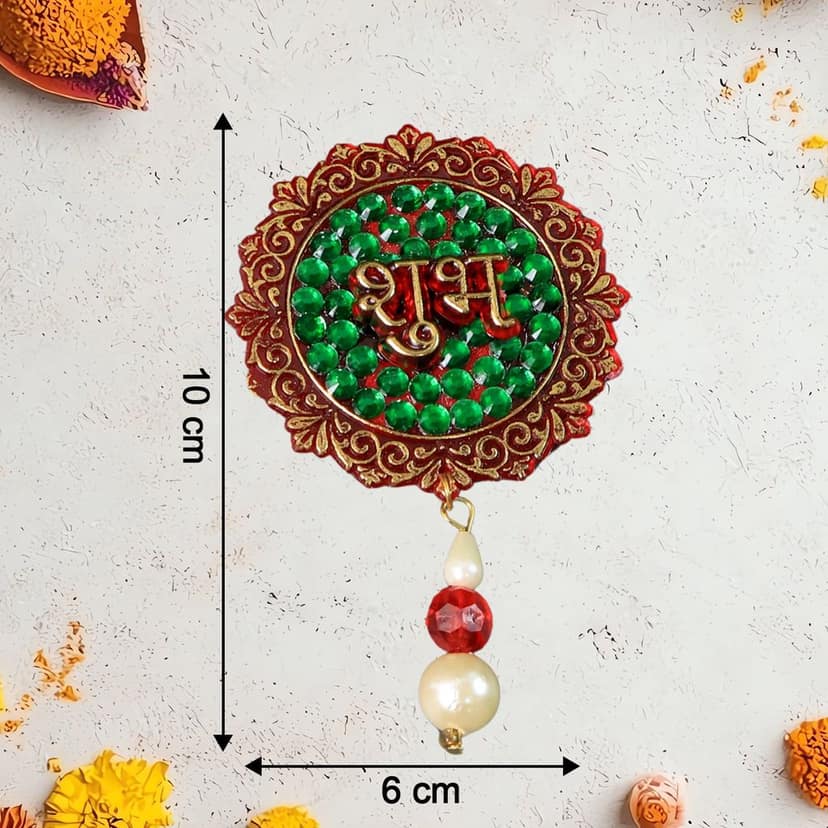 Shubh Labh Decorative Door Hanging – Beaded Festival Wall Décor Set view 3