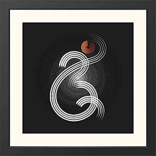 Aksharyogi Calligraphy Beautiful Wall Hanging Frame Top Acrylic Glass Religious Traditional 10x10inch (Set of 1)