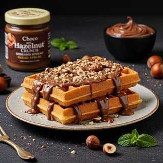 Choco Hazelnut Crunch Spread Waffle