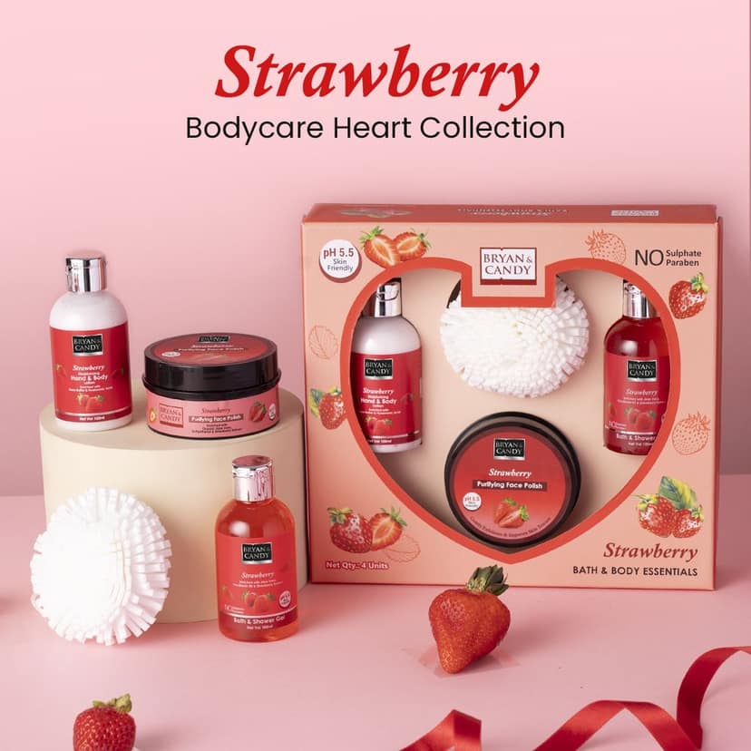Bryan & Candy Strawberry White Heart Kit Gift Set For Women And Men view 3