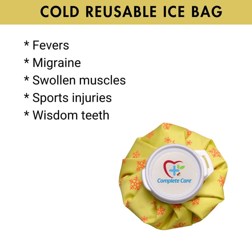 Complete Care Ice bag for Cold Therapy Pain Relief Injuries Cold Ice Pack for Knee Ankle and Back Closure Cold Water Bag, 6 Inch (Yellow) view 2