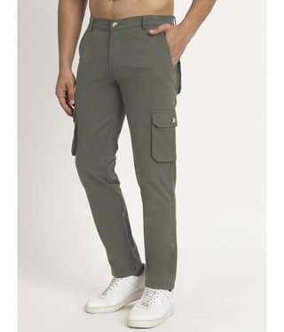 RAGZO Regular Flat Men's Cargos - Olive Green ( Pack of 1 )