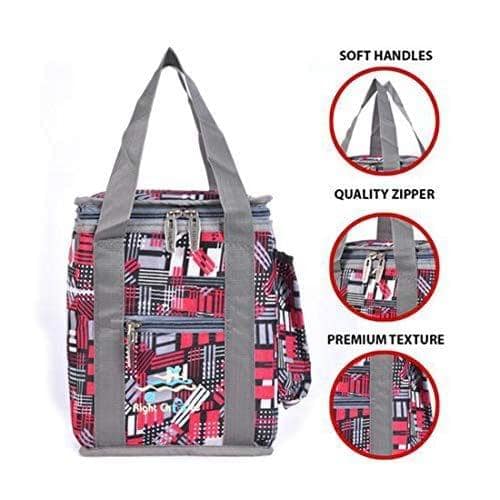 Right Choice Bags Men's and Women's Nylon Multipurpose Lunch Bag (Pink, 10 Inch) view 3