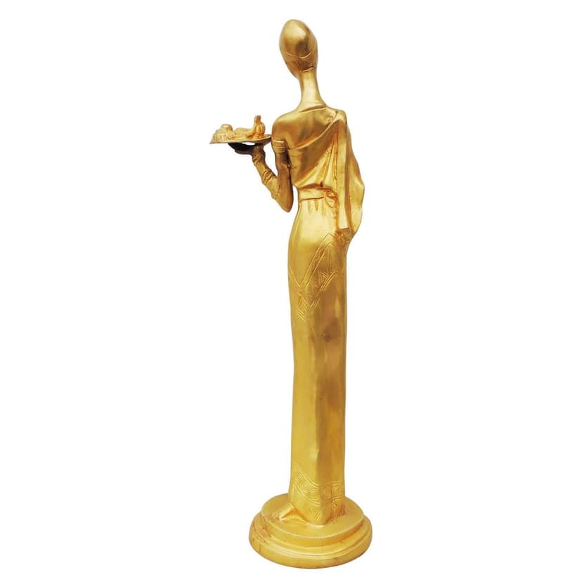 Brass Showpiece Lady With Fruits Statue, Height : 19 Inch (BSMAS854 C) view 3