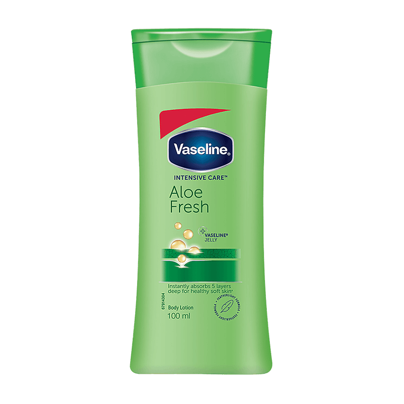 Vaseline Intensive Care Aloe Fresh Body Lotion - For Healthy Soft Skin + Vaseline Jelly, Instantly Absorbs 5 Layers Deep, 100 Ml view 2