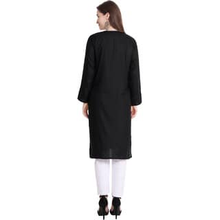 Women Chikan Embroidery Straight Kurta view 2
