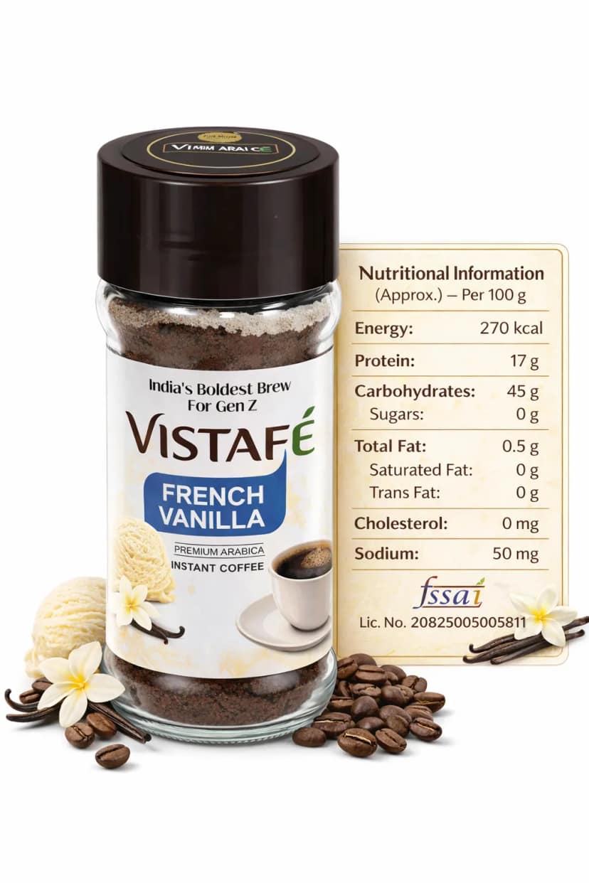 Vistafe French Vanilla Instant Coffee – Premium Arabica French vanilla view 3