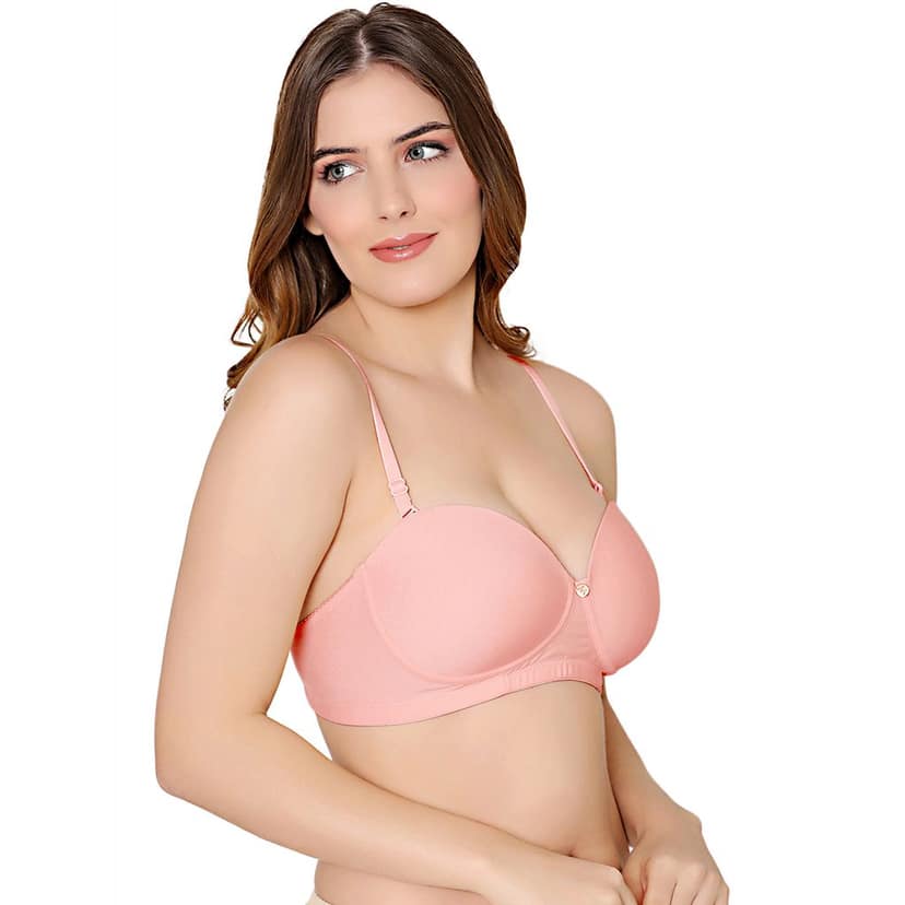 Bodycare cotton spandex wirefree convertible straps Seamless padded bra-6575B view 3