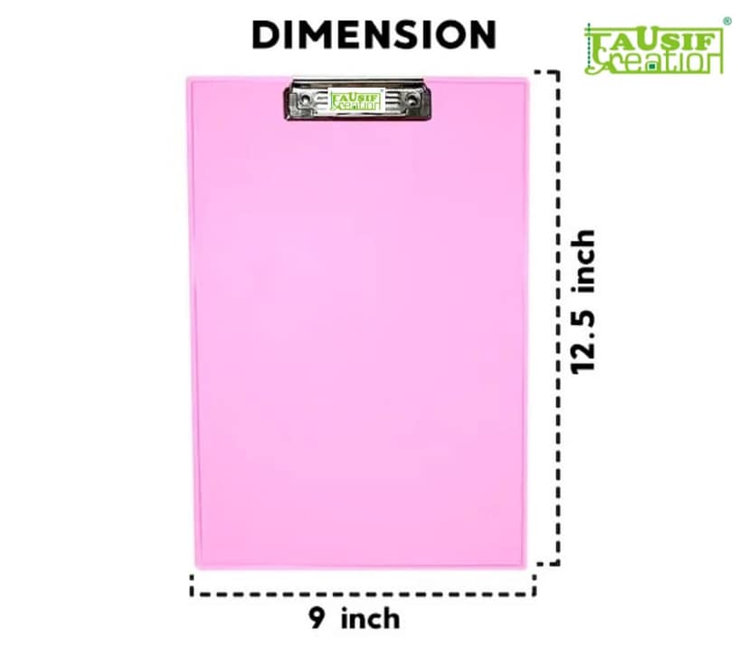 TAUSIF CREATION® Transparent Unbreakable Flexible Clear Exam Pad/Board/Clipboard Writing Board Lite-Weighted for School and Office Use (Pack of 1 Pc) view 2