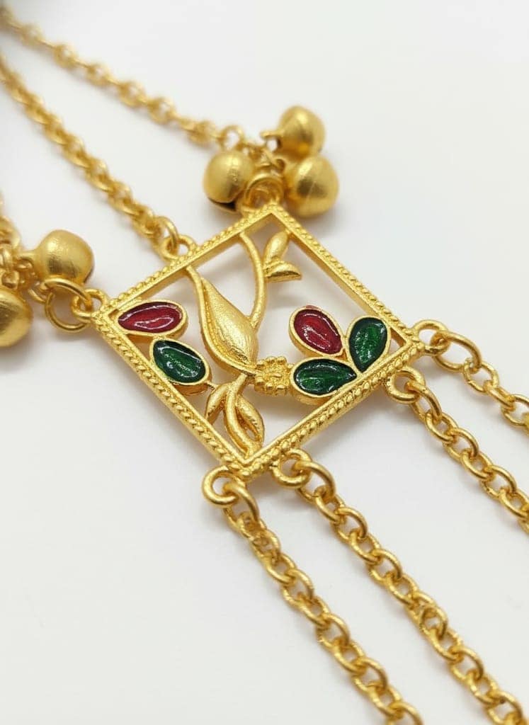 Gold Plated - Traditional Jhumka Earrings for Women | Antique Temple Design Long Dangler Earrings view 3