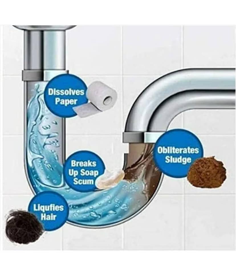 Radhe Creation (Pack 1 - 10pc) toilet cleaners tablets, toilet cleaners, toilet flush cleaner, toilet drainage cleaner, Toilet Cleaner Tablets – Blue Flush, Long-Lasting Freshness, Stain & Germ Removal, Deodorizing WC Cleaner Blocks view 3