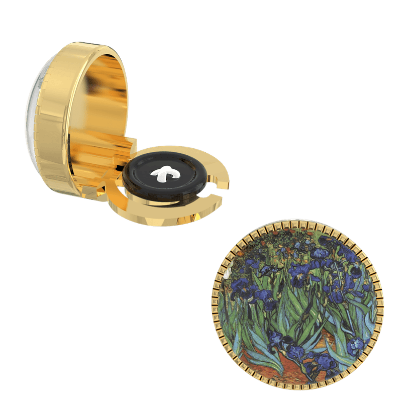 The Smart Buttons - Shirt Button Cover Cufflinks for Men - Irises Inspired by Vincent van Gogh view 7
