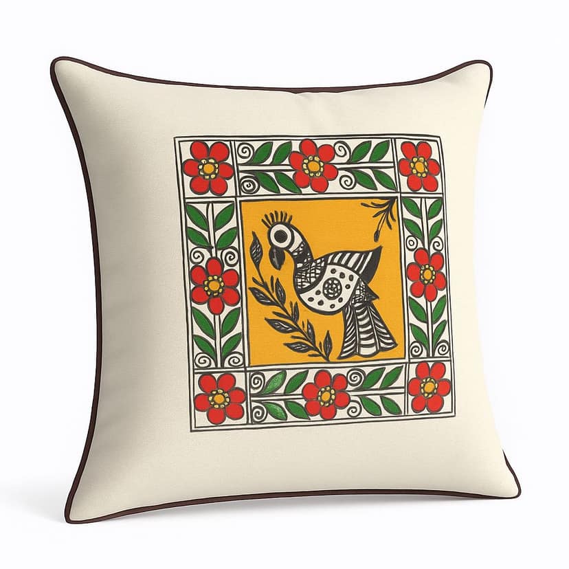 Bird Motif Decorative Pillow