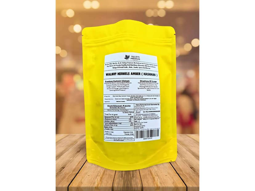 Valleys Premium Kashmiri Amber Walnut Kernels Vaccum Pack (AKHROT GIRI) - 400 Gram view 4