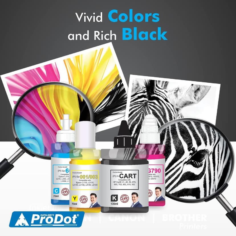 ProDot GT51 GT52 GT 51/52 Inkjet Ink Refill Compatible with HP Deskjet GT5810, 5811, 5820, 5821 Ink Tank AIO 310, 315, 319, 410, 415, 419 Ink Tank Printers view 5