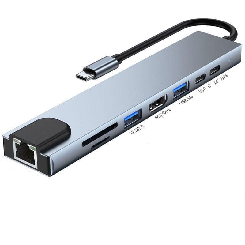 AUSHA 8-in-1 USB-C Hub Adapter 4K HDMI, 100W PD, Ethernet & SD/TF Card Reader – Multiport USB C Extension Dock for MacBook, Laptop, iPad, Surface view 10