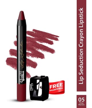 Glam21 Lip Seduction Non- Transfer Crayon Lipstick With Creamy Matte Formula 2.8gm Light Maroon-04