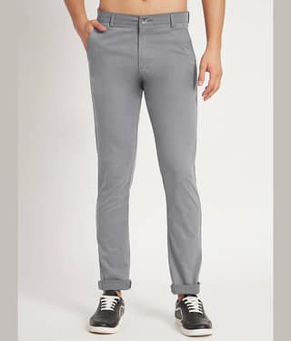 RAGZO Regular Flat Men's Chinos - Grey ( Pack of 1 )