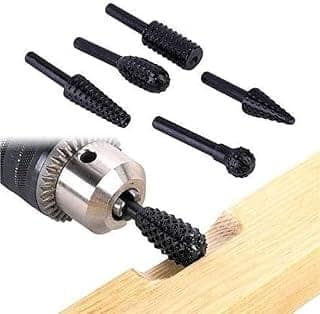 Rangwell 5Pcs/Set High Speed Steel Burr Drill Bit Set Wood Carving Rasps for Dremel Shank Burs Tools Cutting Tool